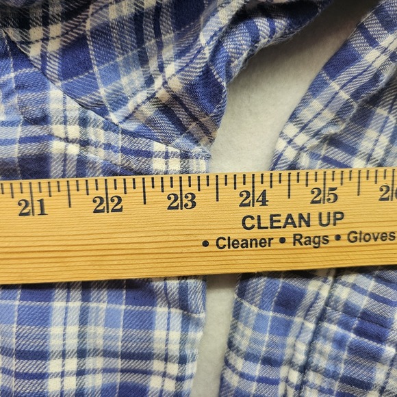 Polo Ralph Lauren Men's Long Sleeve Flannel Shirt White/Blue Plaid Size Large - Picture 6 of 8